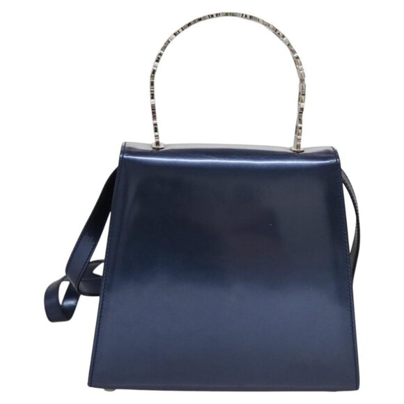 Salvatore Ferragamo Hand Bag Enamel 2way Blue - Picture 2 of 16